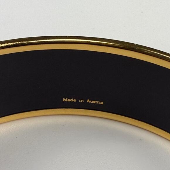 💎✨ Authentic Hermes Gold Enamel Wide Bangle Bracelet 7 3/4 " - Picture 4 of 4
